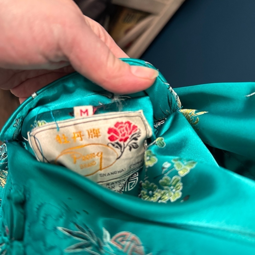 Peony Teal/Black Reversible Floral Women's Jacket M - Picture 9 of 9